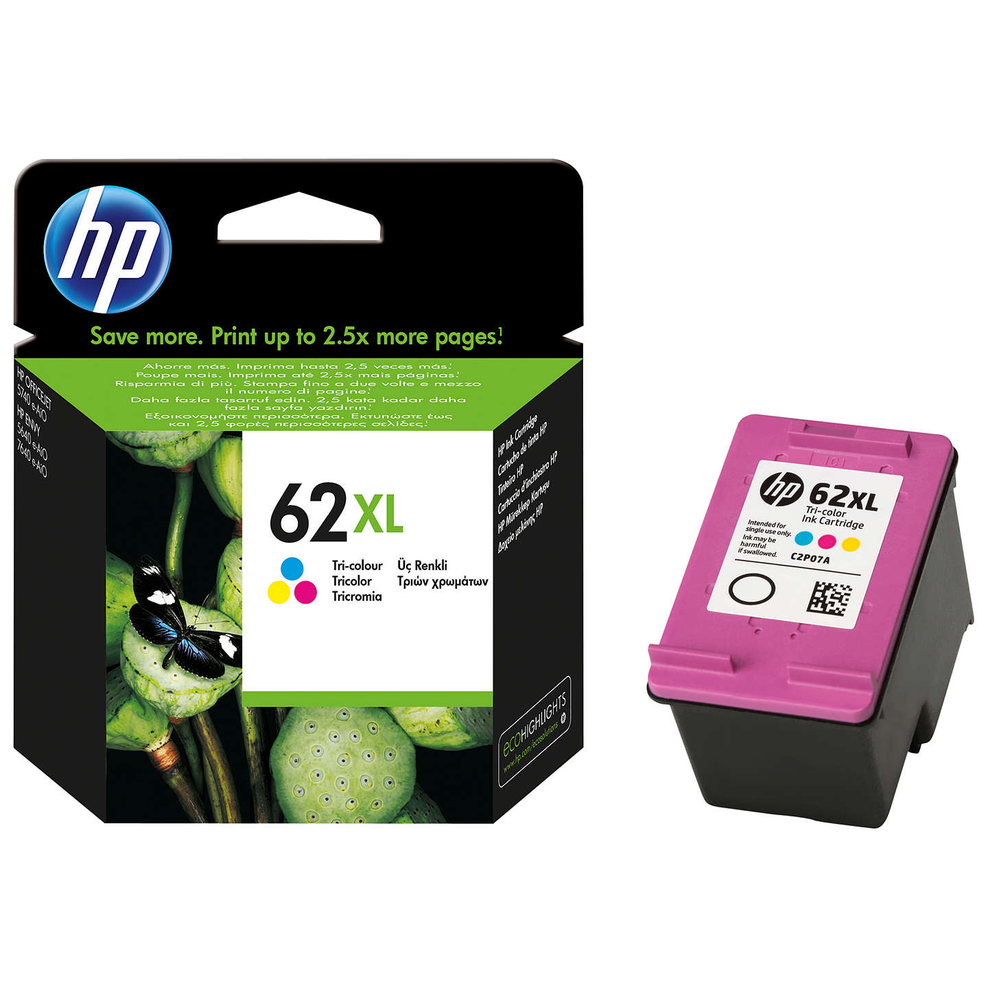 Kasetė HP No.62XL (C2P07AE) CMY 415psl OEM