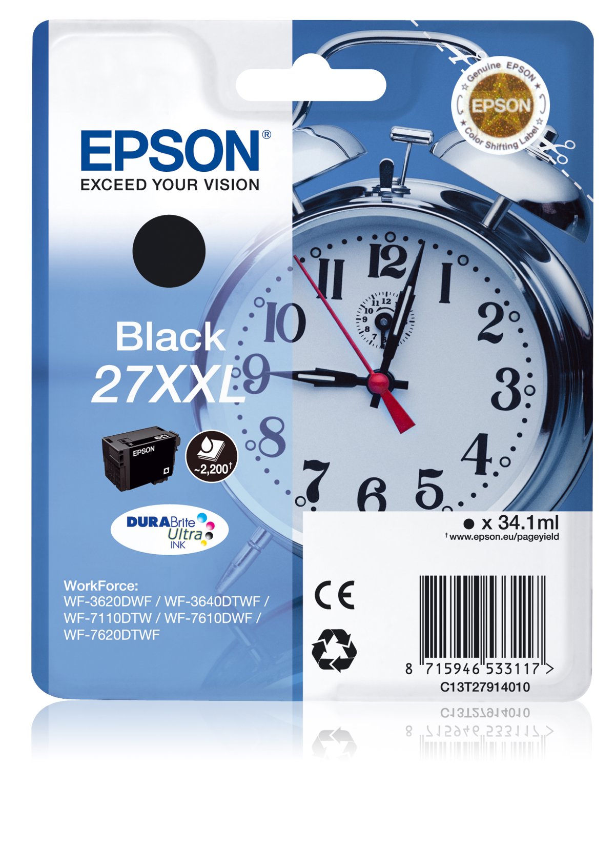 Kasetė Epson T27XXL (C13T27914012) BK 2200psl. OEM